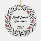 Most Loved Grandpa Christmas Round Keramisch Ornament (Voorkant)