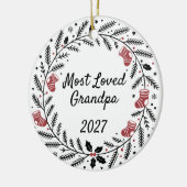 Most Loved Grandpa Christmas Round Keramisch Ornament (Links)