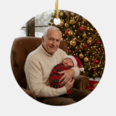 Most Loved Grandpa Christmas Round Keramisch Ornament (Achterkant)