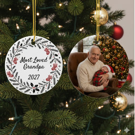 Most Loved Grandpa Christmas Round Keramisch Ornament