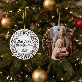 Most Loved Grandparents Christmas Round Keramisch Ornament
