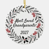 Most Loved Grandparents Christmas Round Keramisch Ornament (Voorkant)
