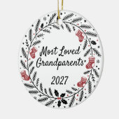 Most Loved Grandparents Christmas Round Keramisch Ornament (Links)
