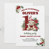 Most Onederful Time Christmas 1st Birthday Party  Kaart (Voorkant / Achterkant)