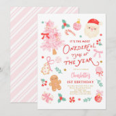 Most Onederful Time Of Year Christmas 1st Birthday Kaart (Voorkant / Achterkant)