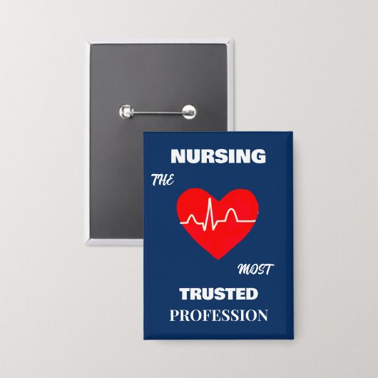 Most Trusted Profession Nurse Rectangle Button (Voorkant / Achterkant)