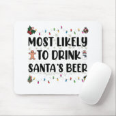 Most Waarschijnlijk Om Kerstmannetje's Bier Te Dri Muismat (Met muis)