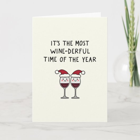 Most Wine-derful Time of the Year Christmas Card Kaart (Voorkant)