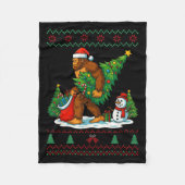 Most Wonderful Christmas Bigfoot Christmas Tree Li Fleece Deken (Voorkant)