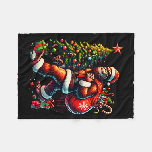 Most Wonderful Christmas Bigfoot Christmas Tree Li Fleece Deken (Voorkant (Horizontaal))