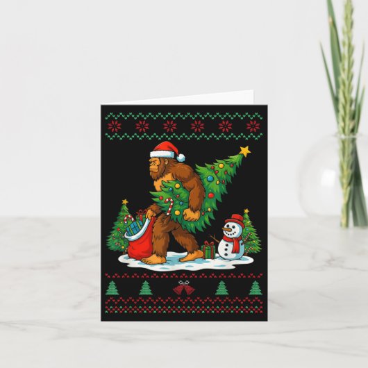 Most Wonderful Christmas Bigfoot Christmas Tree Li Kaart (Voorkant)