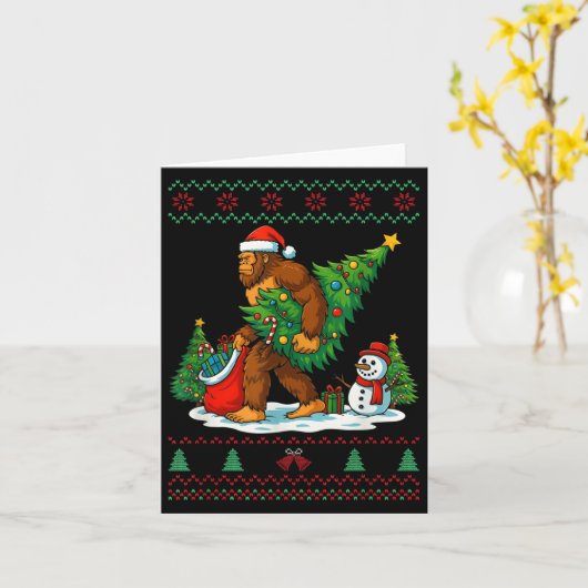 Most Wonderful Christmas Bigfoot Christmas Tree Li Kaart (Gele Bloem)