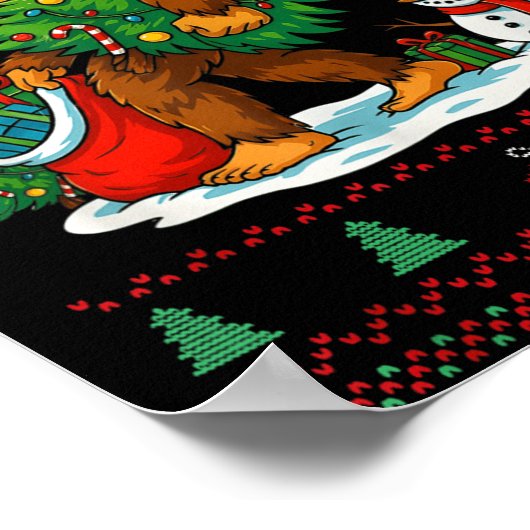 Most Wonderful Christmas Bigfoot Christmas Tree Li Poster (Hoek)