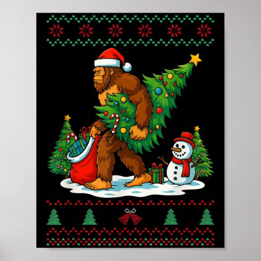 Most Wonderful Christmas Bigfoot Christmas Tree Li Poster (Voorkant)
