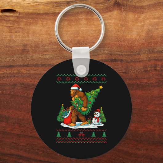 Most Wonderful Christmas Bigfoot Christmas Tree Li Sleutelhanger (Voorkant)
