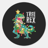 Most Wonderful Christmas Co Dinosaur Christmas Tre Ronde Sticker (Voorkant)