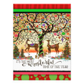 Most Wonderful Time Festive Deer Tree Christmas Foto Afdruk (Voorkant)