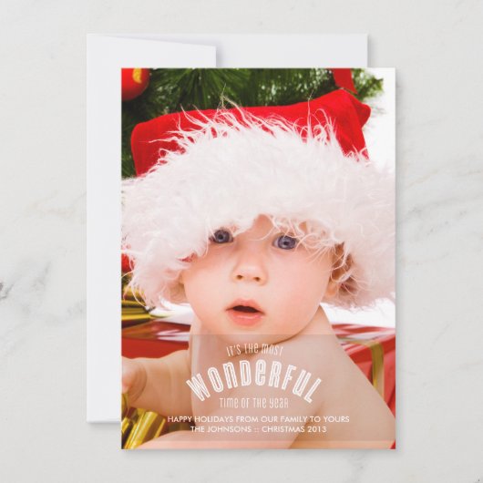 Most Wonderful Time Full Page Photo Card Feestdagenkaart (Voorkant)