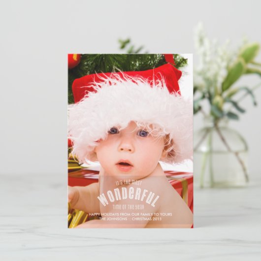 Most Wonderful Time Full Page Photo Card Feestdagenkaart (Staand voorkant)