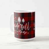 Most Wonderful Time Of The Year Plaid Christmas Koffiemok (Voorkant links)