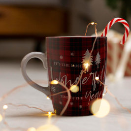 Most Wonderful Time Of The Year Plaid Christmas Koffiemok