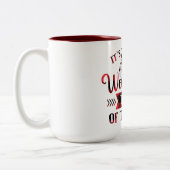 Most Wonderful Time Of The Year Plaid Christmas Tweekleurige Koffiemok (Links)