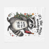 Most Wonderful Wine of the Year Raccoon  Fleece Deken (Voorkant (Horizontaal))