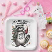 Most Wonderful Wine of the Year Raccoon  Papieren Bordje (Feest)