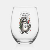 Most Wonderful Wine of the Year Raccoon  Wijnglas Zonder Voet (Voorkant)