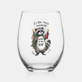 Most Wonderful Wine of the Year Raccoon  Wijnglas Zonder Voet (Achterkant)