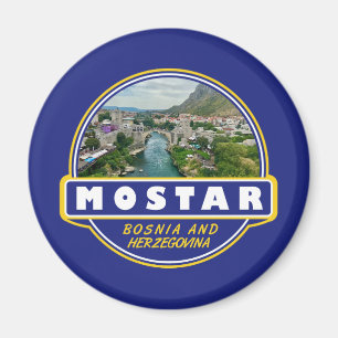 Mostar Bosnia and Herzegovina Travel Art Emblem Magneet