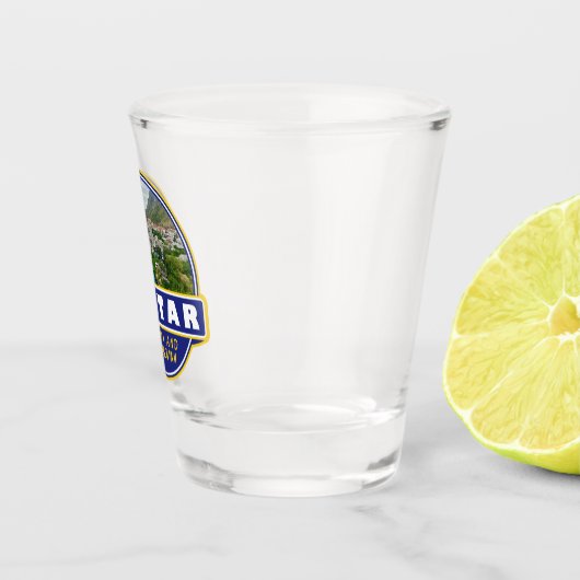 Mostar Bosnia and Herzegovina Travel Art Emblem Shot Glas (Rechts)