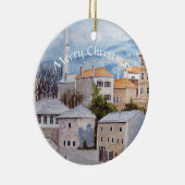 Mostar Bosnia Townscape Painting Keramisch Ornament (Rechts)