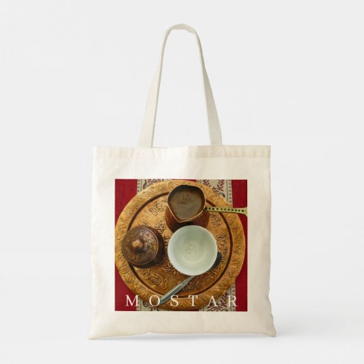 Mostar Bosnian koffiezetset canvas tas (Achterkant)