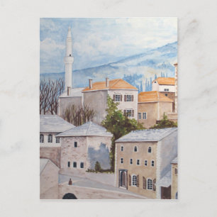 Mostar, Bosnië - Acryltueel schilderen Briefkaart