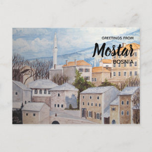 Mostar, Bosnië - Acryltueel schilderen Briefkaart
