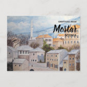 Mostar, Bosnië - Acryltueel schilderen Briefkaart (Voorkant)