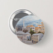 Mostar, Bosnië - Acryltueel schilderen Ronde Button 5,7 Cm (Voorkant /achterkant)