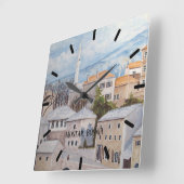 Mostar, Bosnië - Acryltueel schilderen Vierkante Klok (Hoek)
