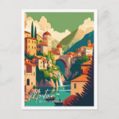 Mostar Bosnië Art vintage reisillustratie Briefkaart (Voorkant)
