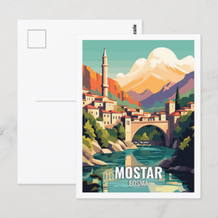 Mostar Bosnië Beroemde Reisplekken Briefkaart