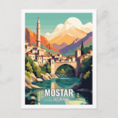Mostar Bosnië Beroemde Reisplekken Briefkaart (Voorkant)