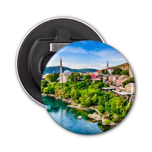 Mostar Bosnië en Herzegovina Button Flesopener (Voorkant)