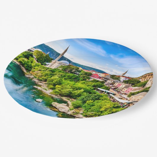 Mostar Bosnië en Herzegovina Papieren Bordje (Gekanteld)