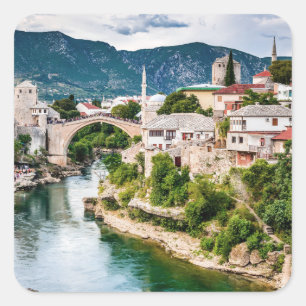 Mostar Bosnië en Herzegovina Vierkante Sticker