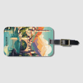 MOstar Bosnië Herzegovina Retro Vintage Reizen Bagagelabel (Voorkant (horizontaal))