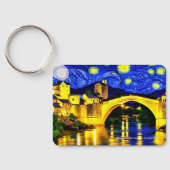 Mostar Bridge, Bosnië-Herzegovina op een sleutelri Sleutelhanger (Achterkant)