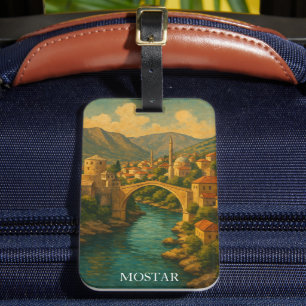Mostar Bridge Bosnië Reizen Bagagelabel