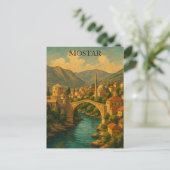  Mostar Bridge Bosnië Reizen Briefkaart (Staand voorkant)