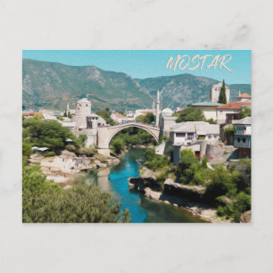 Mostar: Foto van olieverf Briefkaart